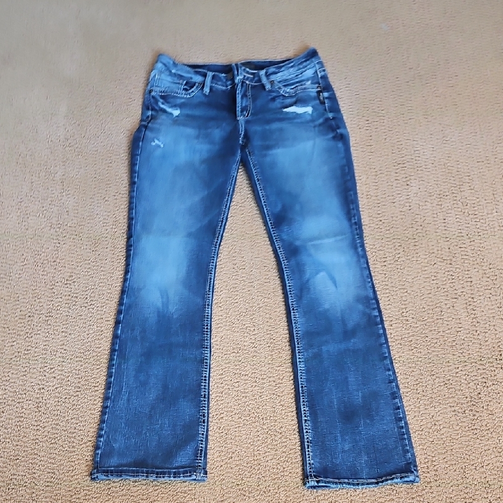 Silver Jeans Women's Blue Bootcut Jeans with Light Whiskering